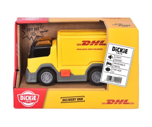 Camion de livrare DHL cu efecte de lumină și sunet 15 cm - Dickie Toys