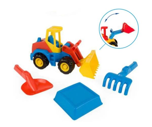 Tech Truck Excavator cu set de nisip 27cm - Wader