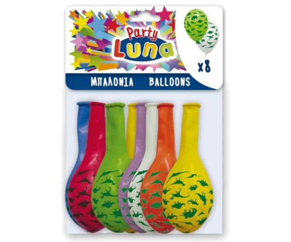 Dinozaur colorat set party baloane 8 bucăți