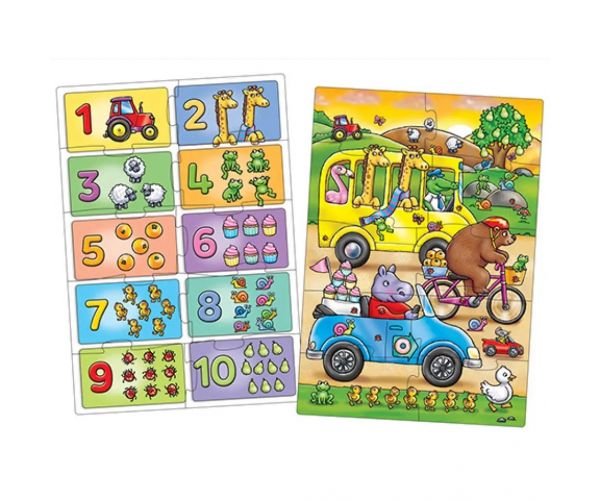 Caută și găsește... Numere 2x10 bucăți puzzle educativ (limba maghiară)