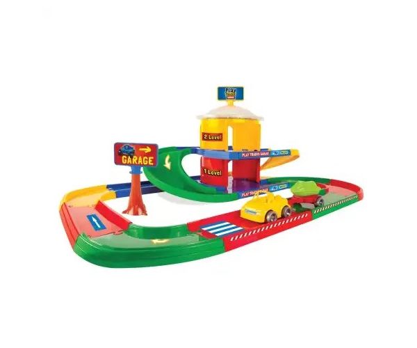 Play Tracks: garaj două nivele cu remorcă mașinuță - Wader