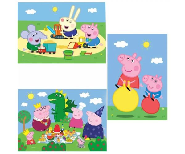Peppa Pig 3x48 bucăți puzzle set - Clementoni
