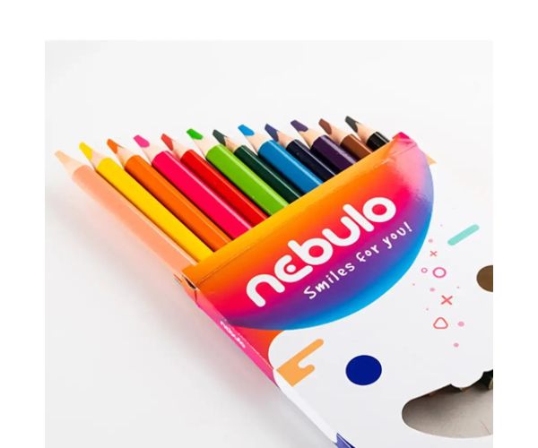 Nebulo: Jumbo set creioane colorate triunghi 12 bucăți