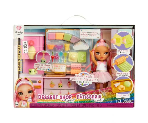 Rainbow High: Set de joacă Cofetărie cu păpușa Kandy Hart