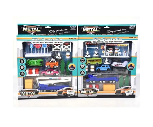 Set de joc de transport cu vehicule și accesorii în mai multe variante