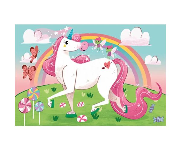 Cred în Unicorni Puzzle Supercolor 104buc - Clementoni