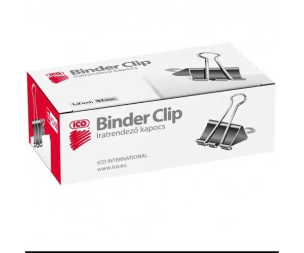 ICO: Binder Clip 31mm 12 bucăţi cutie