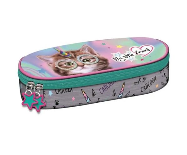 Catcorn hologramă penar oval 20,5x9,5x5cm