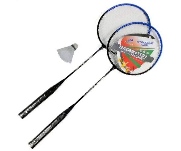 Set dublu racheta de badminton metalica cu geanta de transport si fluturaș