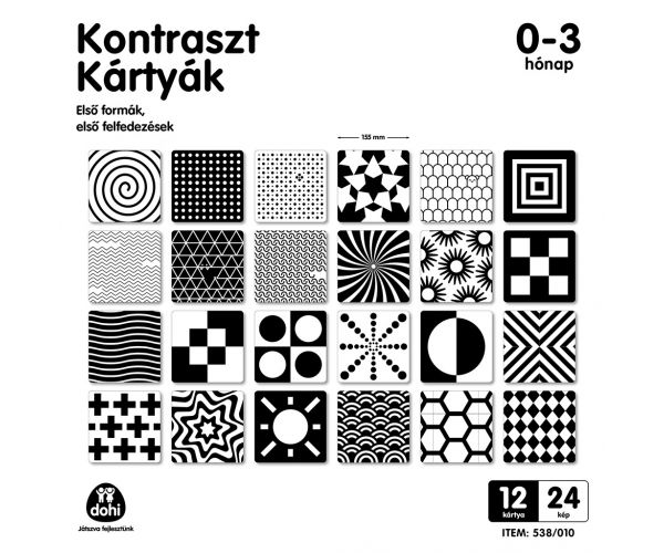 Carduri de contrast pentru bebeluși 0-3 luni set de 12 bucăți