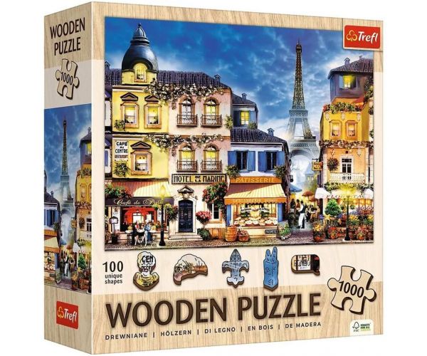 Strada Franceză - puzzle din lemn de 1000 de piese - Trefl