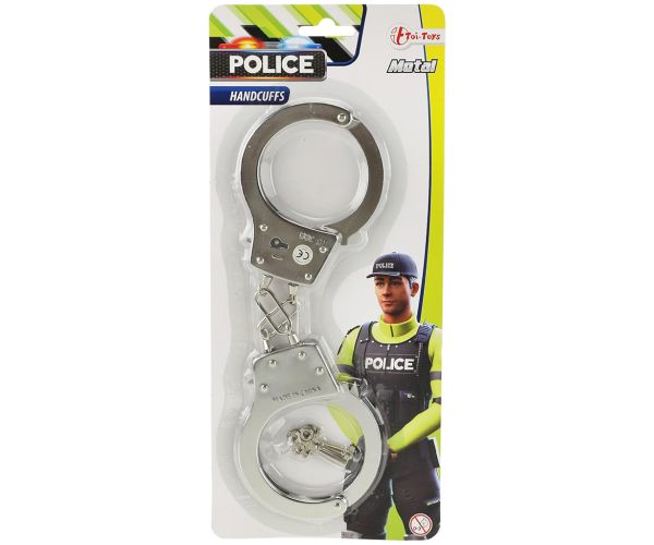 Cătușe de jucărie din metal pentru poliție