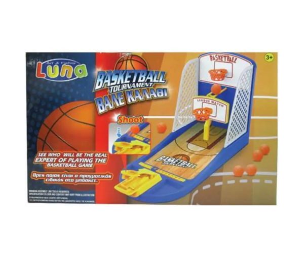 Luna: baschet de masă set de joacă cu coș dublu 38x23cm