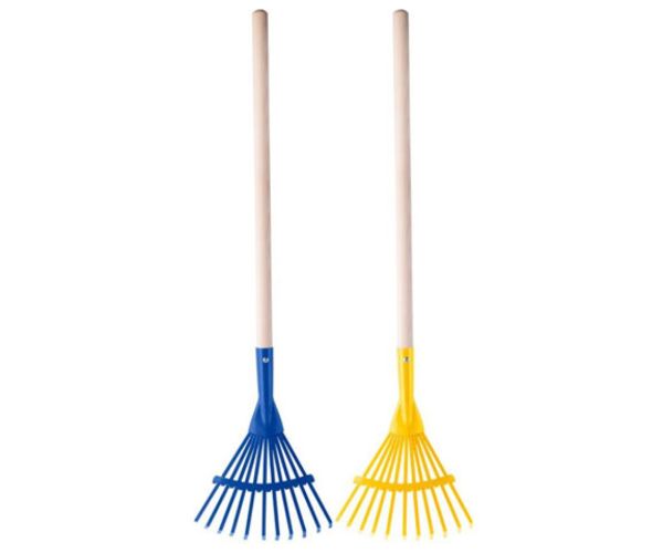 Mătură pentru frunze de grădină 80cm cu mâner lemn mai multe culori 1 bucată - Woodyland