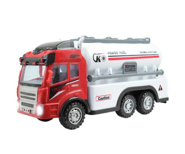 Camion cisternă de combustibil cu efecte de lumină cu telecomandă RC Scara 1/43 27 MHz 21cm