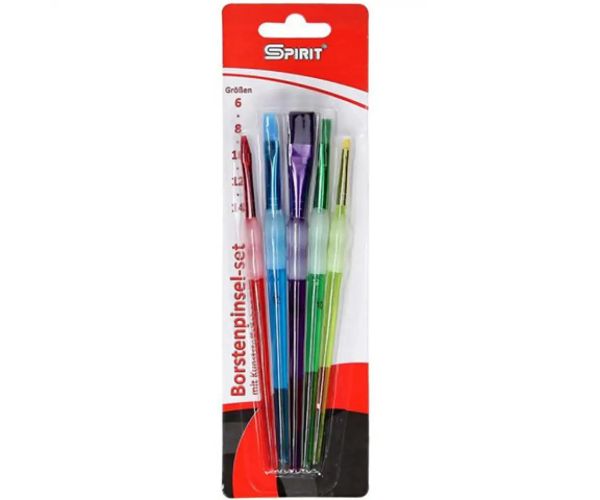 Spirit: set pensulă cu mâner plastic 5bucăți