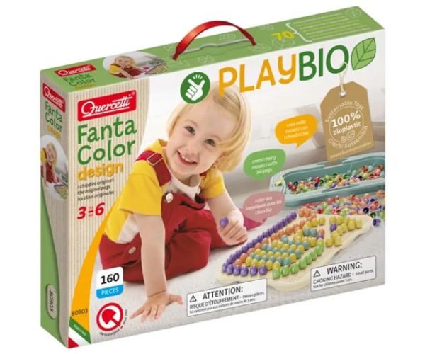 Quercetti: Play Bio Fantacolor Design biluțe 162 bucăți