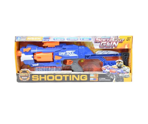 Soft Bullet Gun: Mitralieră electrică cu gloanțe de burete și cartușe 55cm