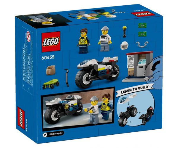 LEGO® City: Urmărire cu motocicleta de poliție (60455)