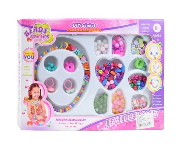 Beads Series: Set de bijuterii cu colier, inele cu peste 500+ de perle