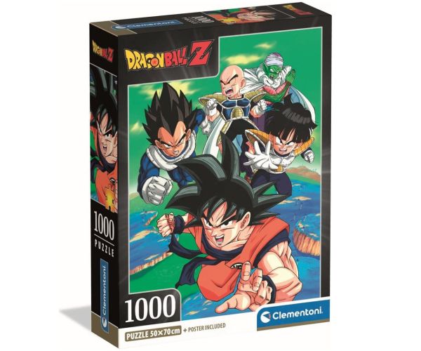 Dragon Ball Z Luptători în acțiune puzzle compact de 1000 de piese – Clementoni