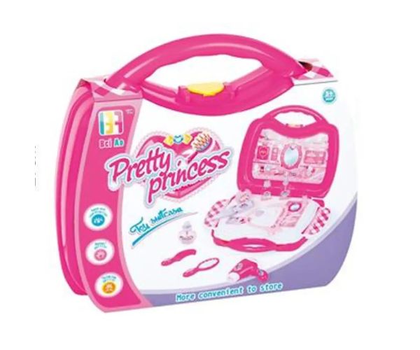 Pretty Princess pink set de înfrumusețare în geantă transportabilă cu accesorii