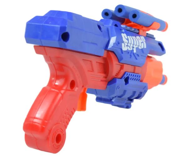 Super Gun: Pistol cu gloanțe de burete cu cartușe cu o distanță de tragere de 12 metri 23x13cm