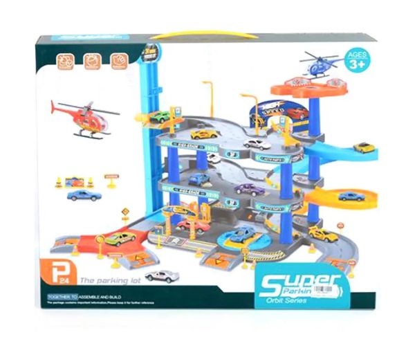 Trei nivele parcare cu elicopter și două mașinuțe