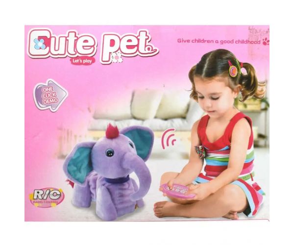 RC Cute Pet: elefant interactiv de pluș cu telecomandă și accesorii 2.4GHz 40cm