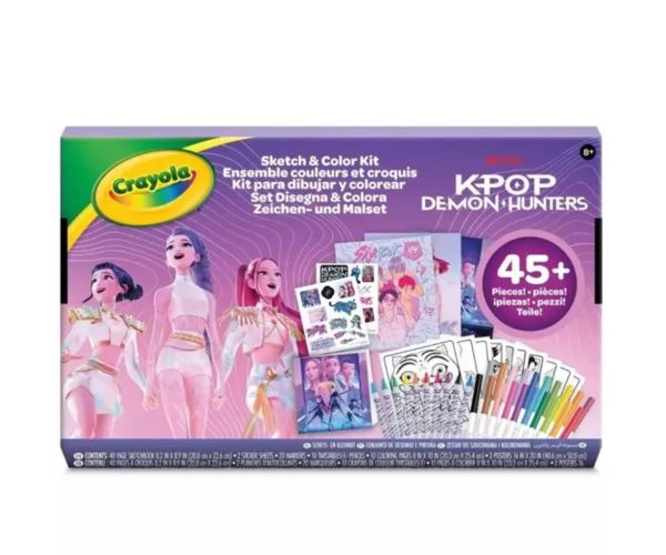 Crayola: Color & Sketch - K-Pop Demon Hunters set creativ de desen și colorat