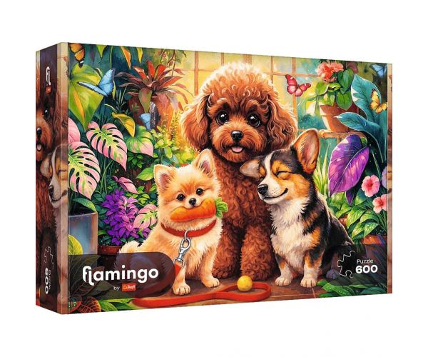 Flamingo de puzzle Câini în seră puzzle de 600 de piese - Trefl