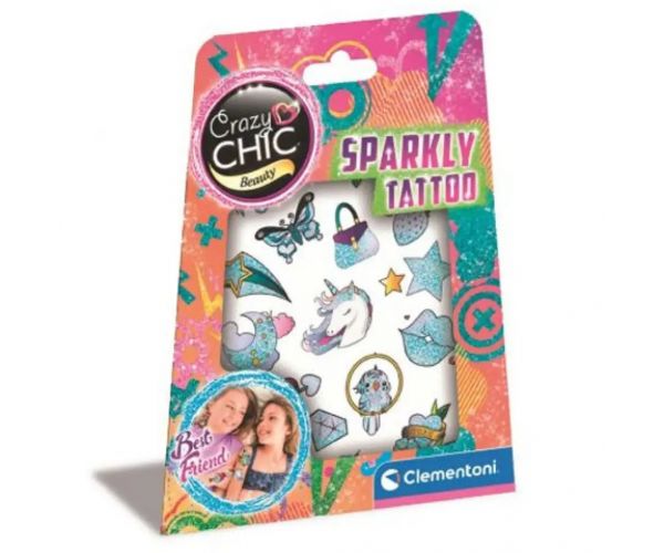 Crazy Chic: Sparkly strălucitor set tatuaj - Clementoni
