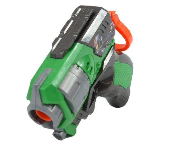 Cool Soft Bullet Gun: Pistol mic cu cartușe de culoare verde 14cm
