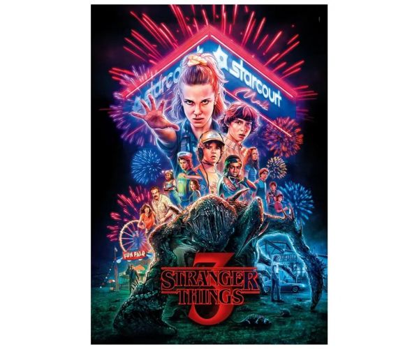Stranger Things Sezonul 3 Puzzle de 1000 de piese cu poster - Clementoni