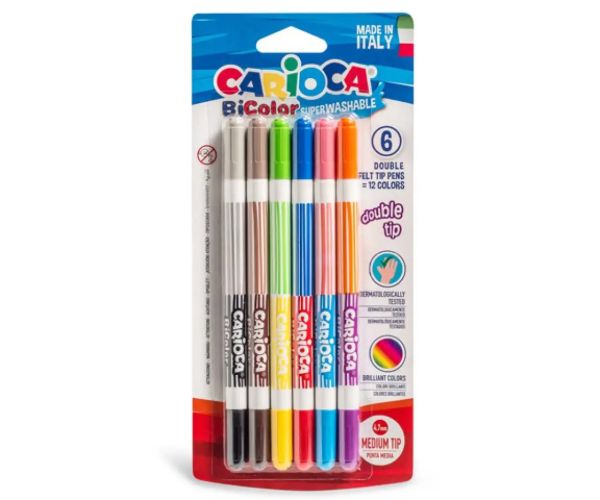 Set markere bicolore 6 bucăţi - Carioca