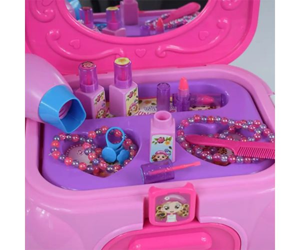 Masă de înfrumusețare portabilă cu bijuterii și accesorii de frumusețe