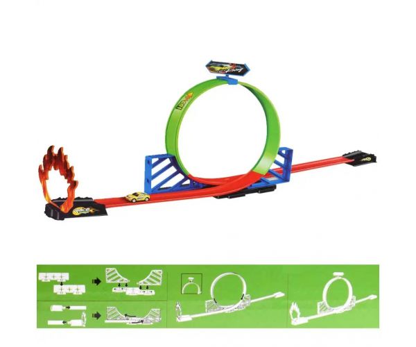 Track Racing 360° Super circuit de curse cu 1 mașină mică
