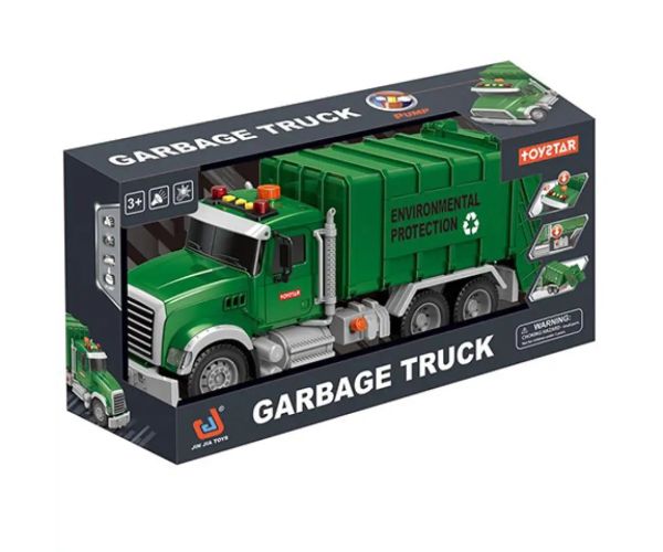 ToyStar vehicul transport gunoi culoare verde cu efecte de sunete și lumini 42cm