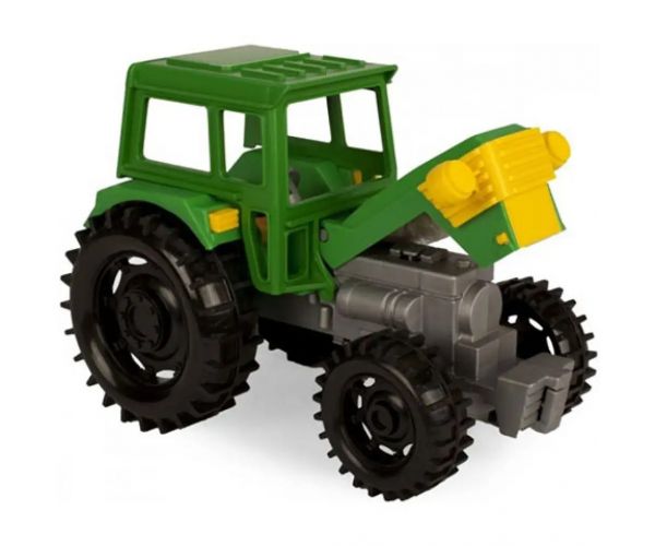 Tractor verde cu remorcă și cal 38cm - Wader