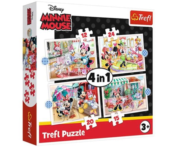 Minnie Mouse și prietenii 12,15,20,24bucăți 4 în 1 puzzle - Trefl