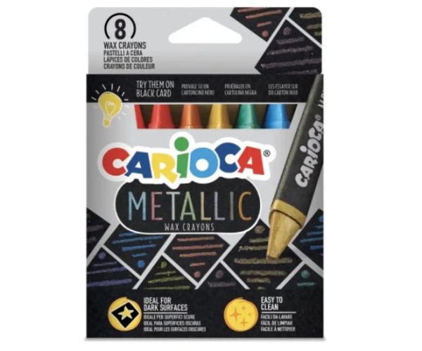 Metallic 8 bucăți set cretă cerată formă triunghi - Carioca