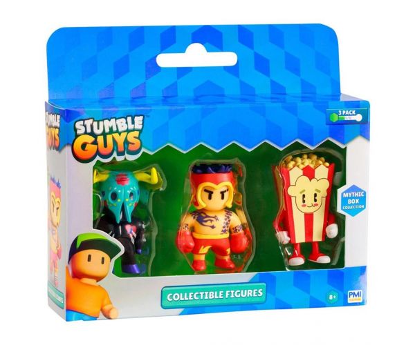Pachet de 3 mini figurine Stumble Guys, disponibil în mai multe variante, seria 3, 1 bucată