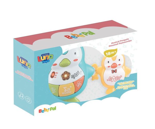 Luna: Jucărie interactivă muzicală cu pinguini BebePal cu lumină și sunet