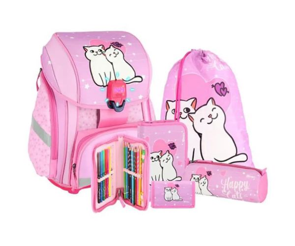 Spirit: Happy Cats model, cu LED rucsac, ghiozdan 5 bucăți set