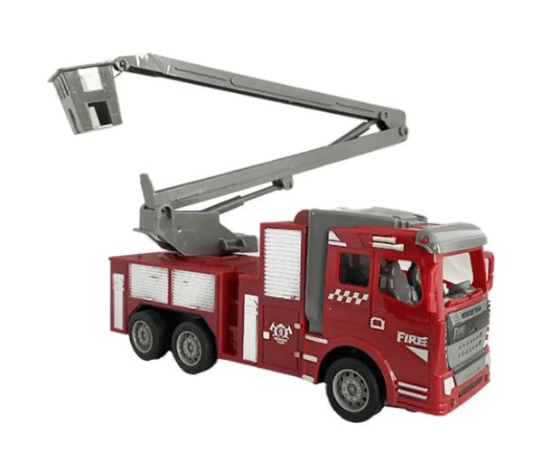 Camion de pompieri cu telecomandă RC cu coș de ridicare la scară 1/30 22cm