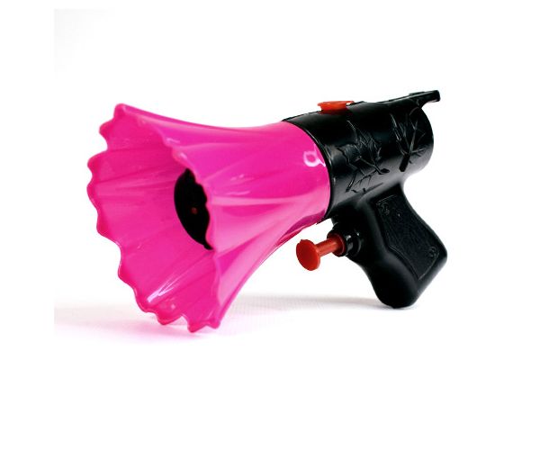 2in1 pistol de apă și fluier culorile negru-pink