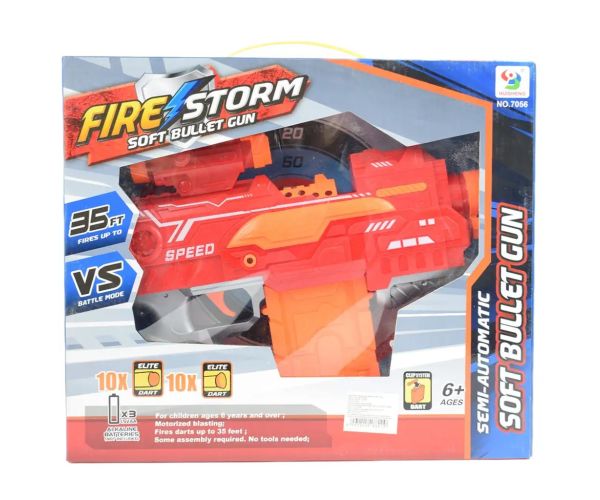 Fire Storm: Pistol electric burete cu cartușe și lumină 33cm
