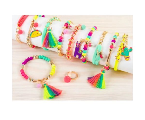 Make it Real: set de făcut bijuterie - Neon pom-pom