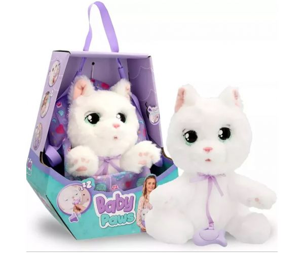 Baby Paws figurina de pluș interactivă – Pisică albă