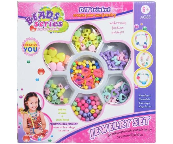 Beads Series: Set de bijuterii cu peste 100+ de margele colorate în forme și culori mixte